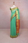 Pista Green Cotton Silk Saree