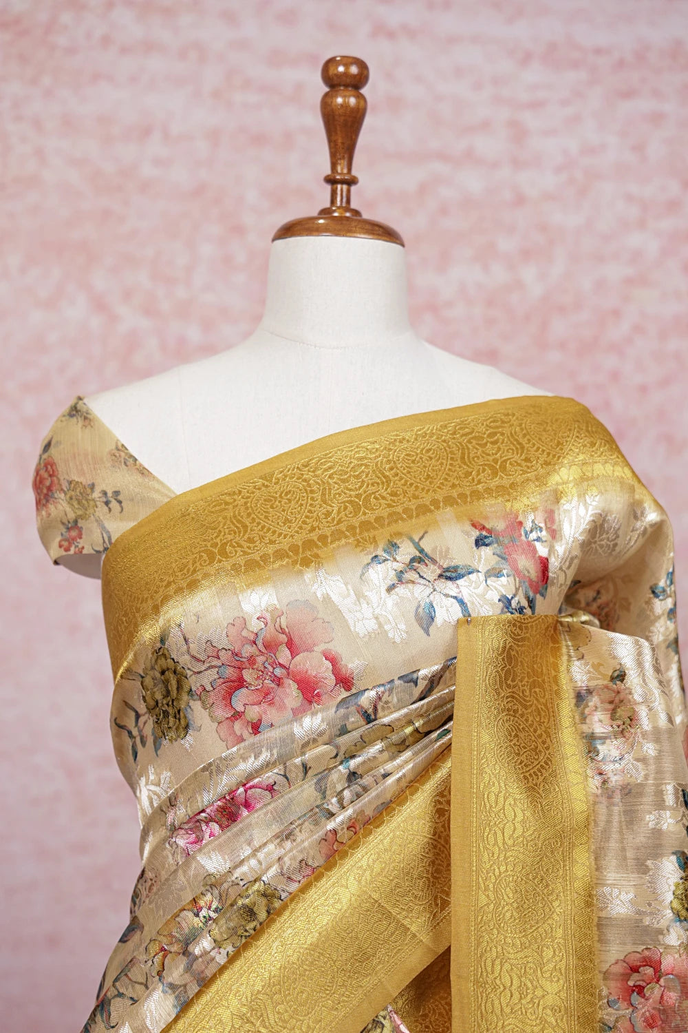 Gold Semi Tissue Saree