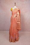 Dark Peach Semi Tussar Saree