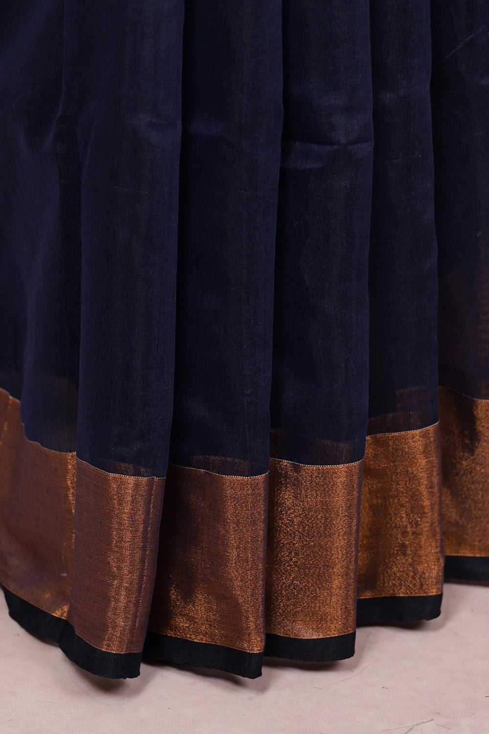 Navy Blue Cotton Silk Saree