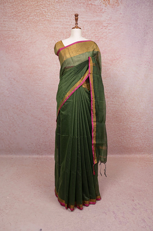 Green Cotton Saree