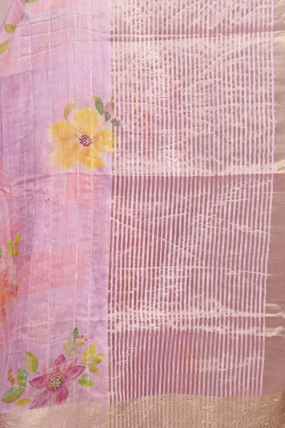 Pink Semi Chanderi Saree