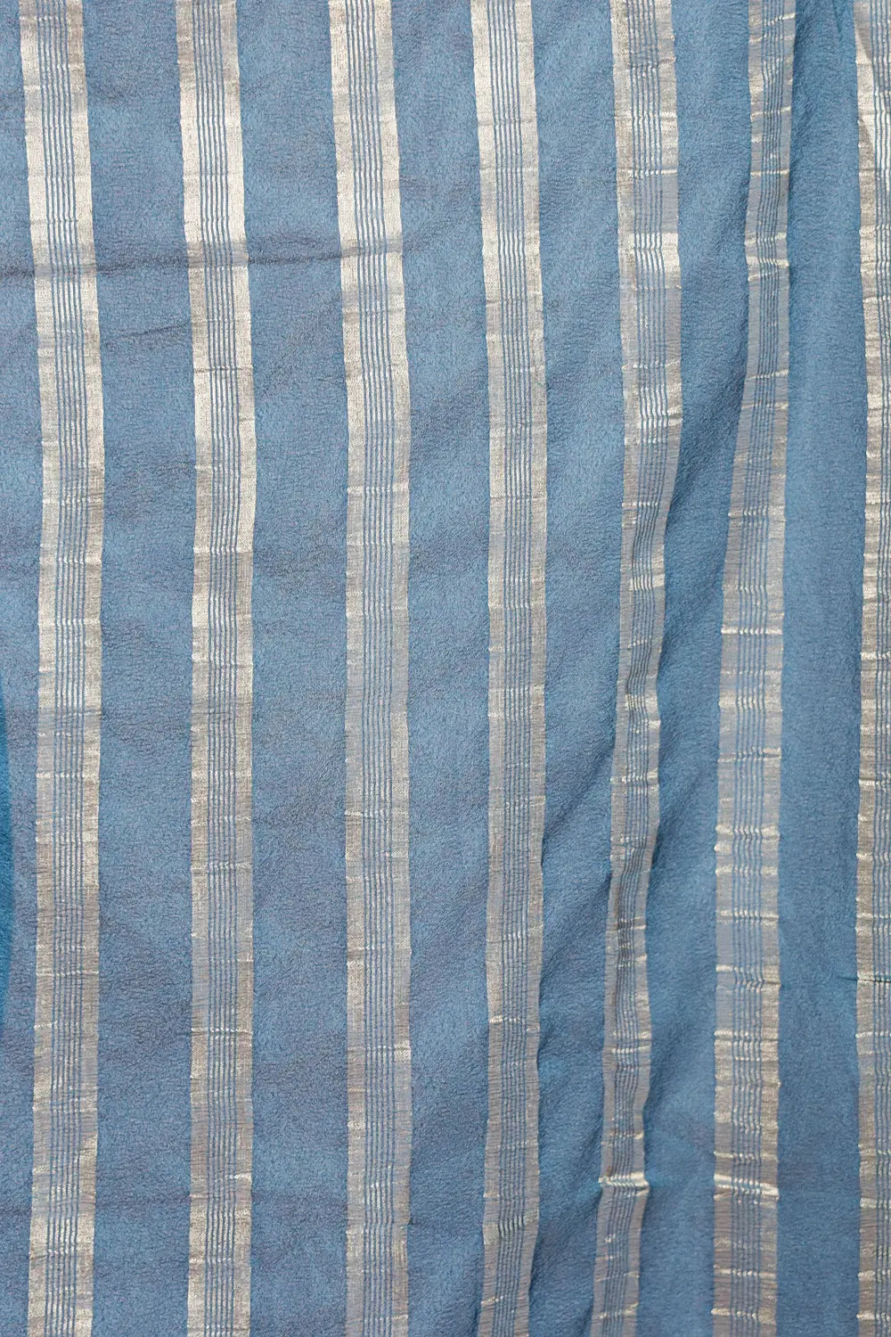 Dark Teal Blue Semi Banarasi Saree