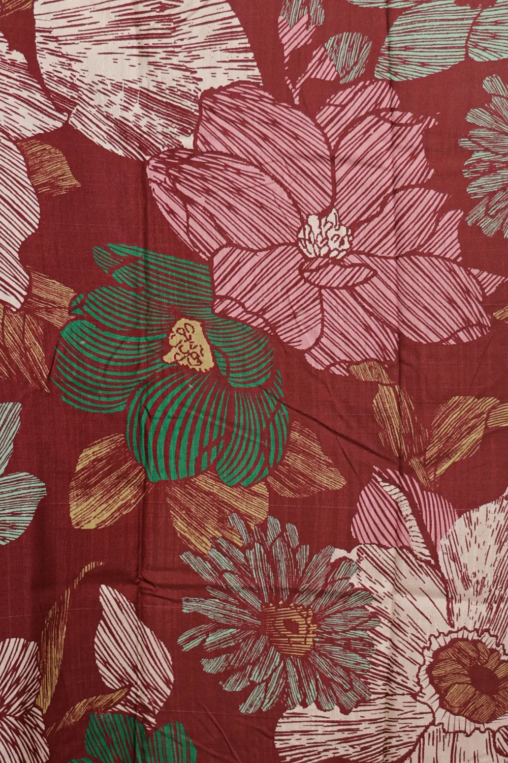 Maroon Semi Silk Saree