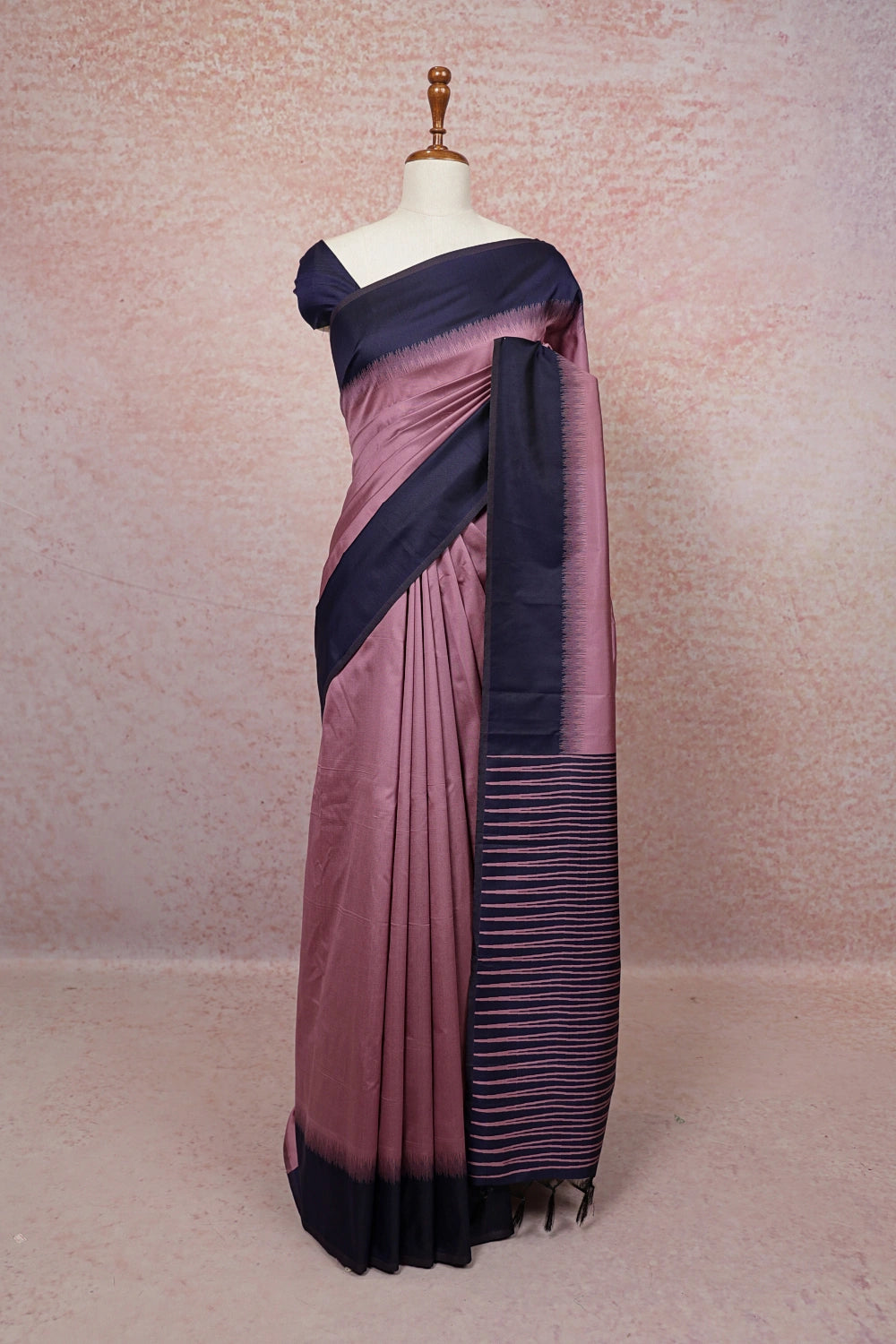 Onion Pink Semi Silk Saree