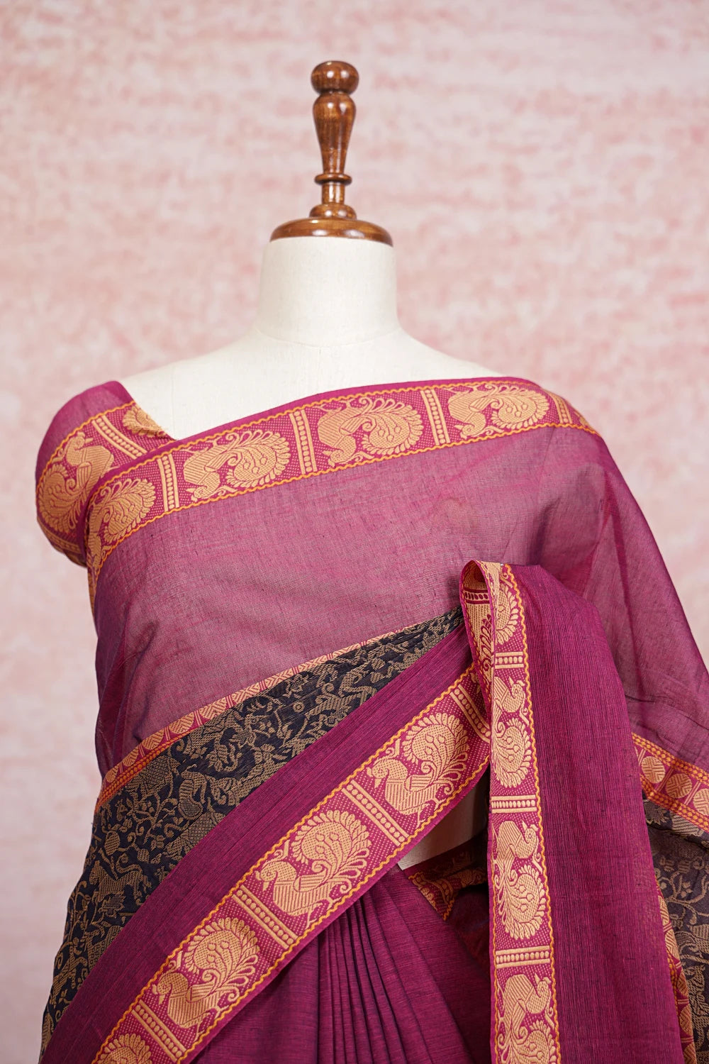 Navy Blue Cotton Saree