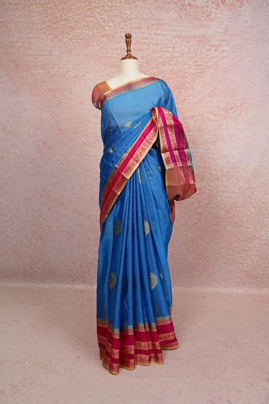 Royal Blue Semi Silk Saree