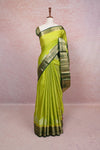 Lemon Green Semi Silk Saree