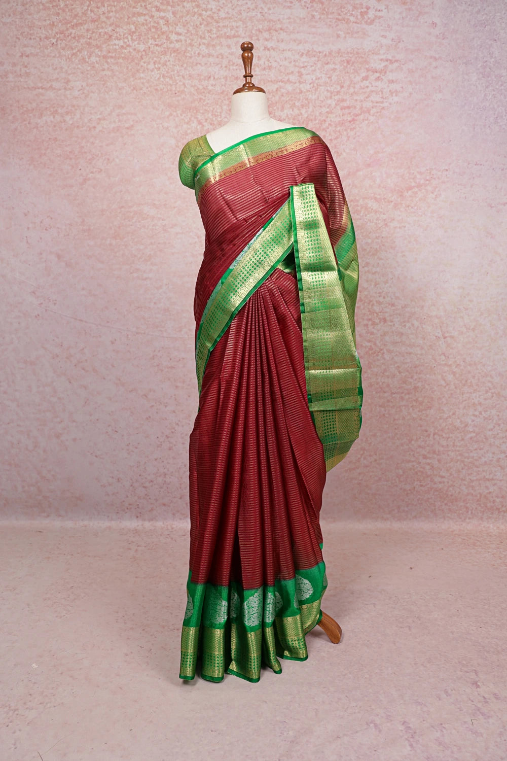 Maroon Semi Silk Saree