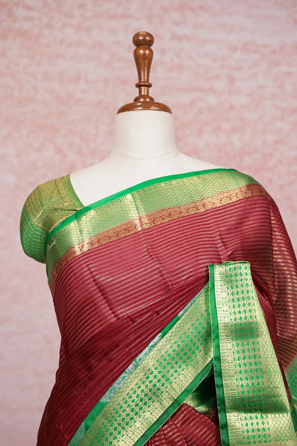 Maroon Semi Silk Saree