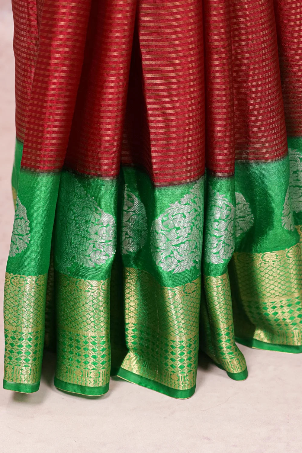 Maroon Semi Silk Saree