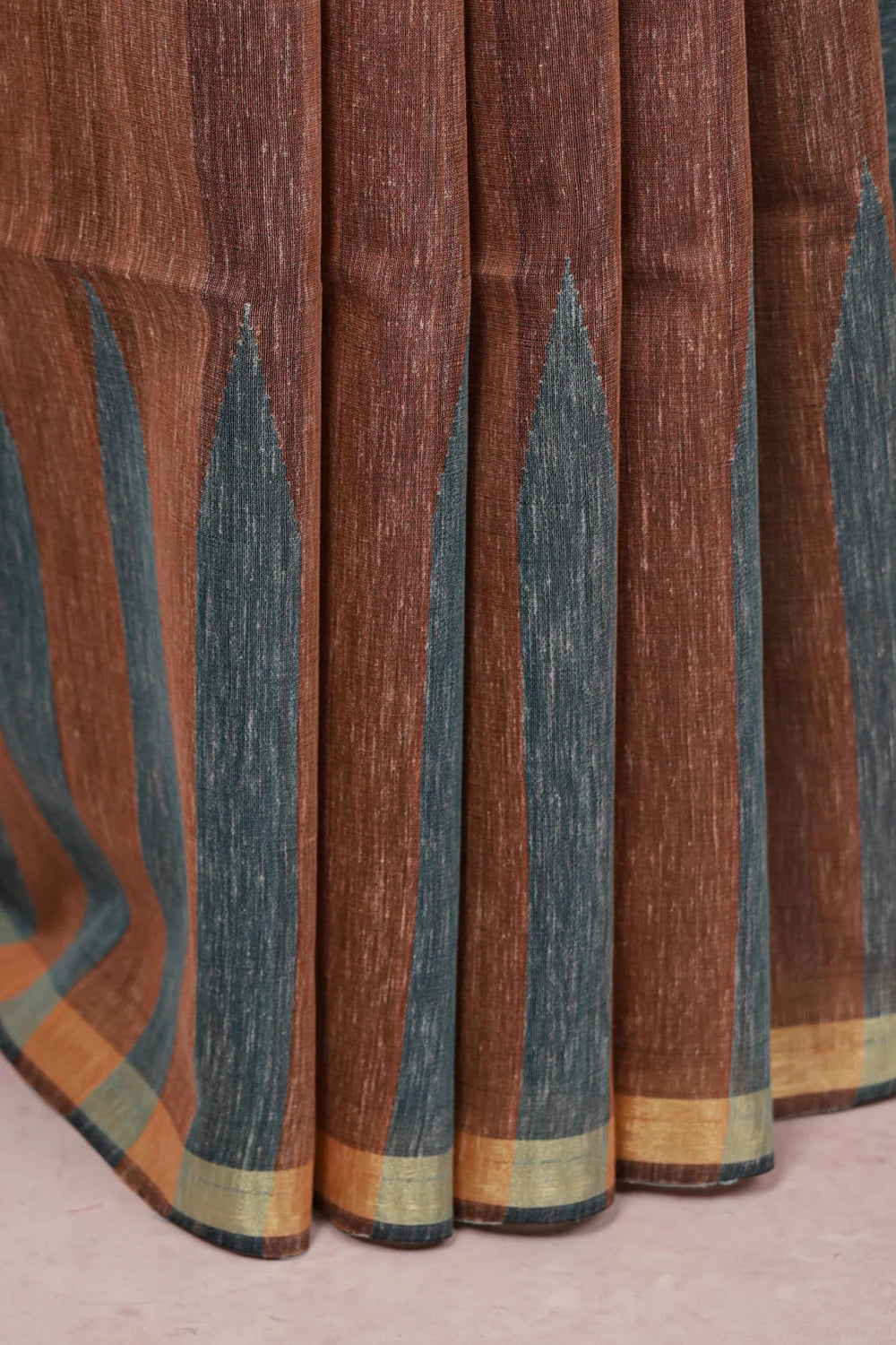 Brown Semi Linen Saree
