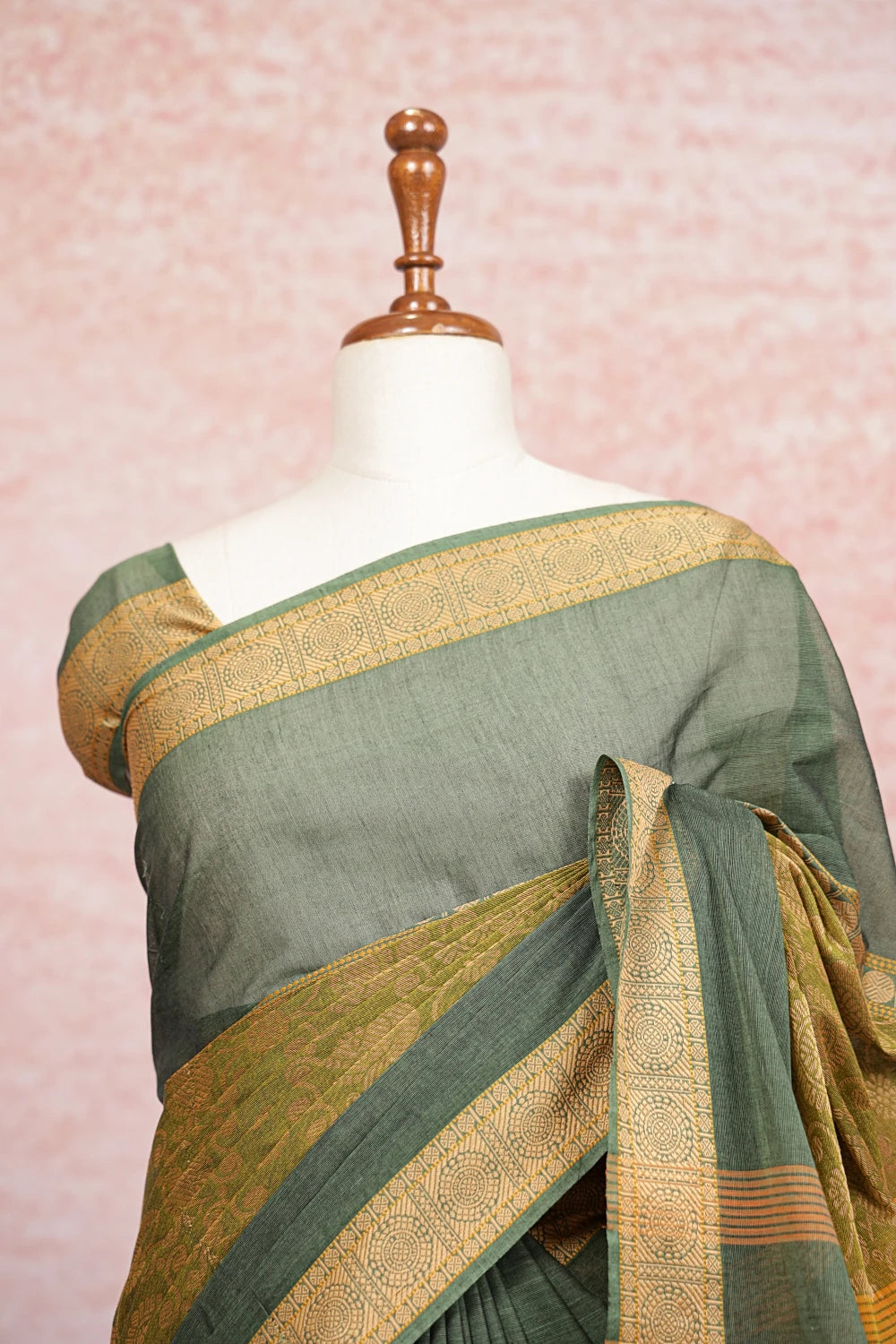 Green Cotton Saree