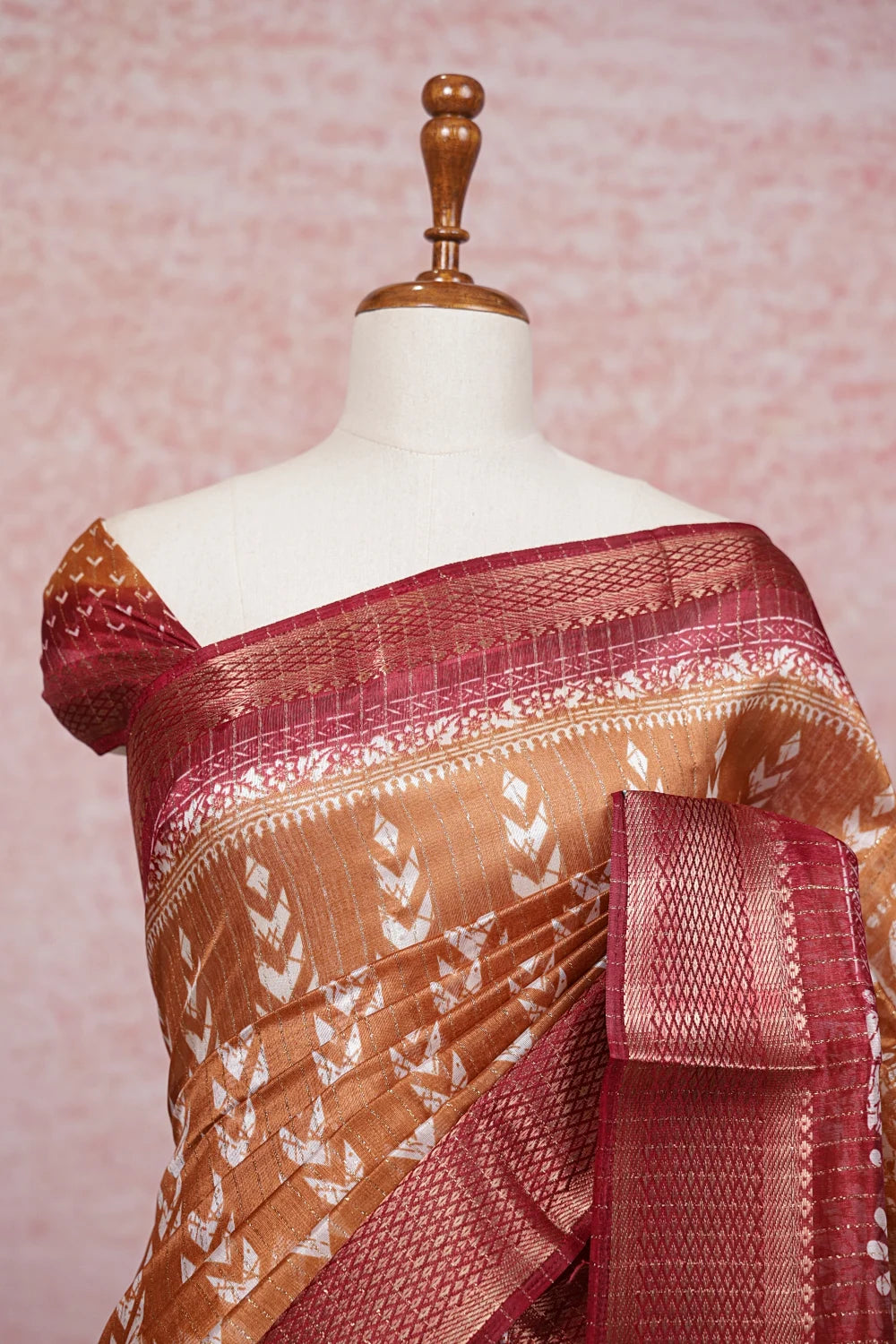 Light Brown Semi Tussar Saree
