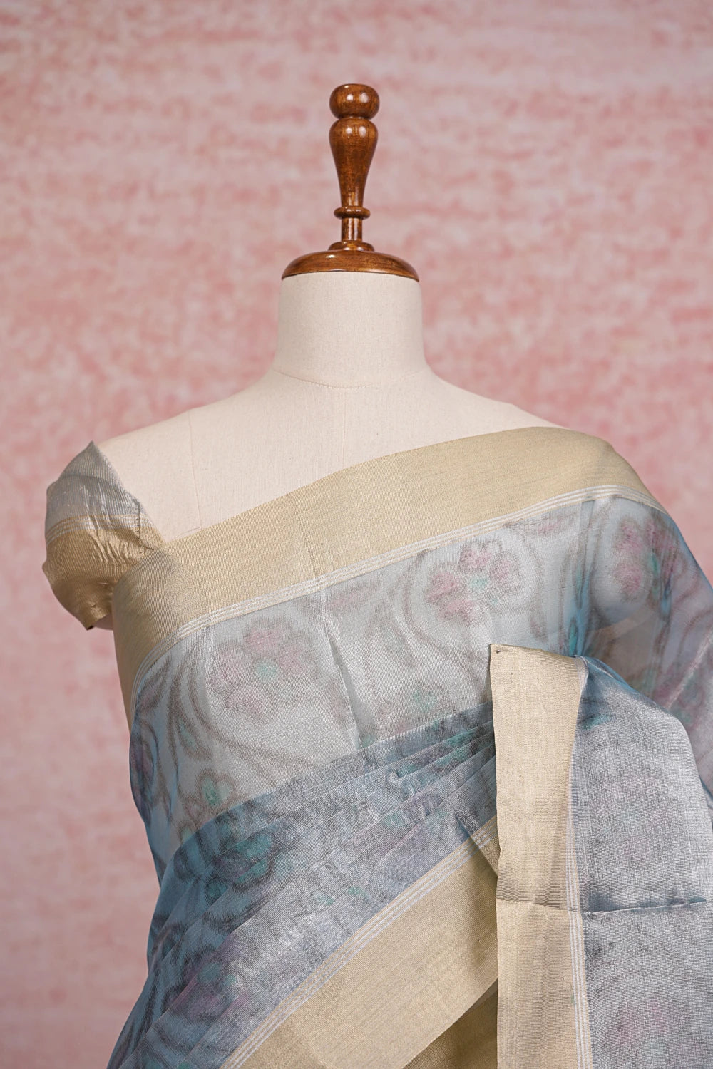 Light Blue Semi Tissue Saree