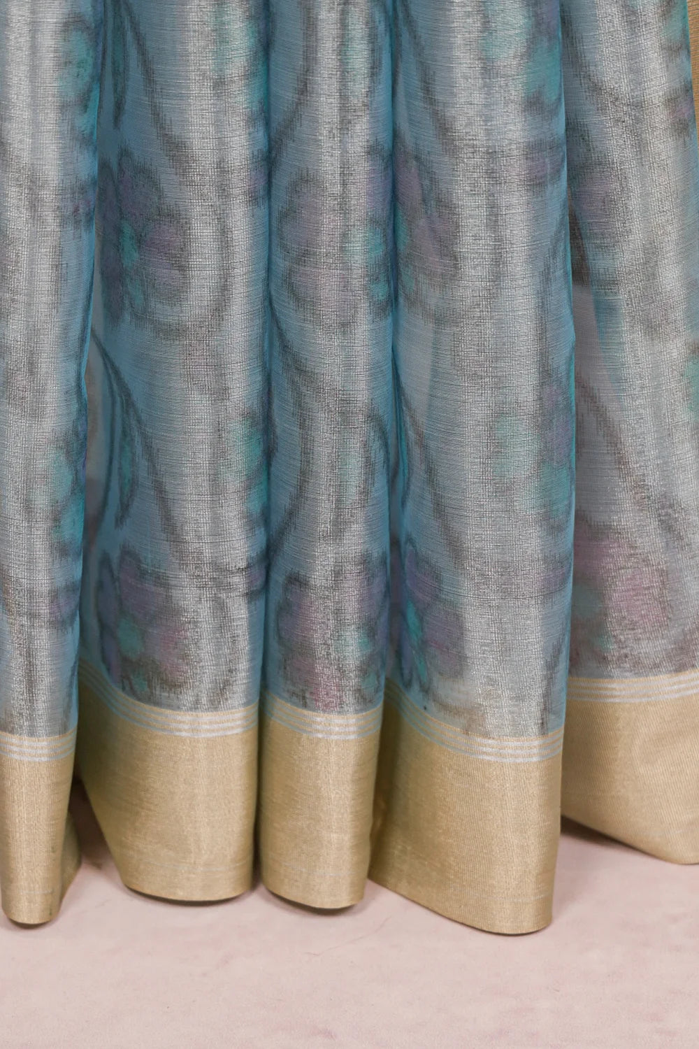 Light Blue Semi Tissue Saree