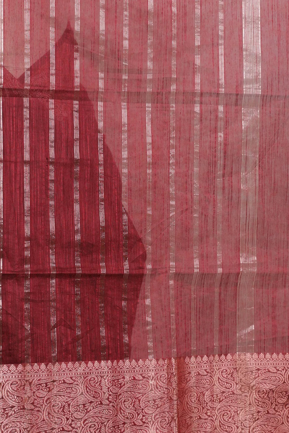 Maroon Cotton Silk Saree