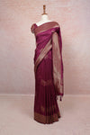 Wine Semi Banarasi Saree