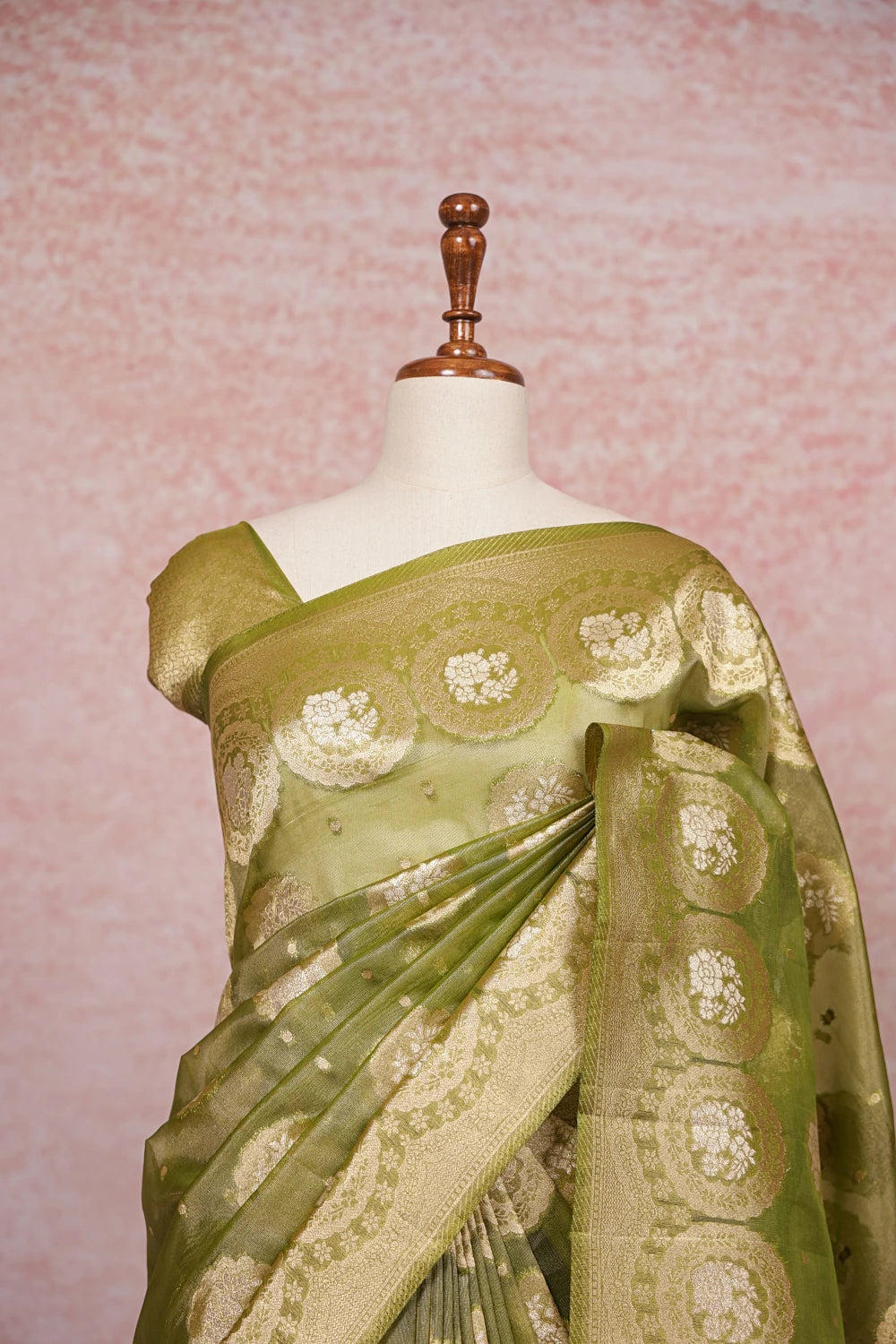 Green Semi Tissue Saree