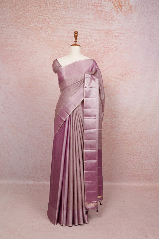 Lavender Semi Jute Saree