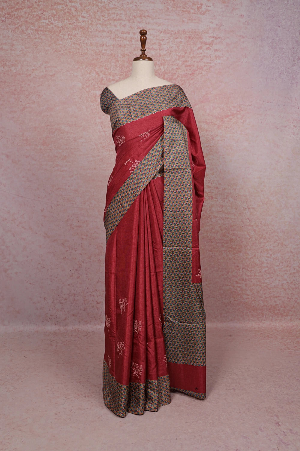 Rust Semi Silk Saree
