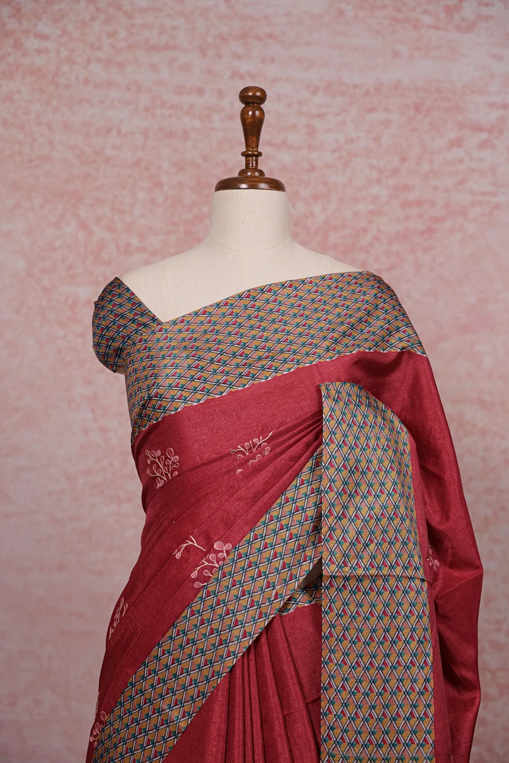 Rust Semi Silk Saree