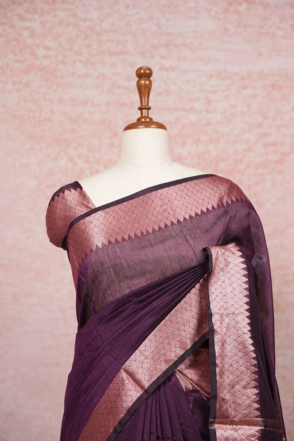 Grape Wine Cotton Silk Saree