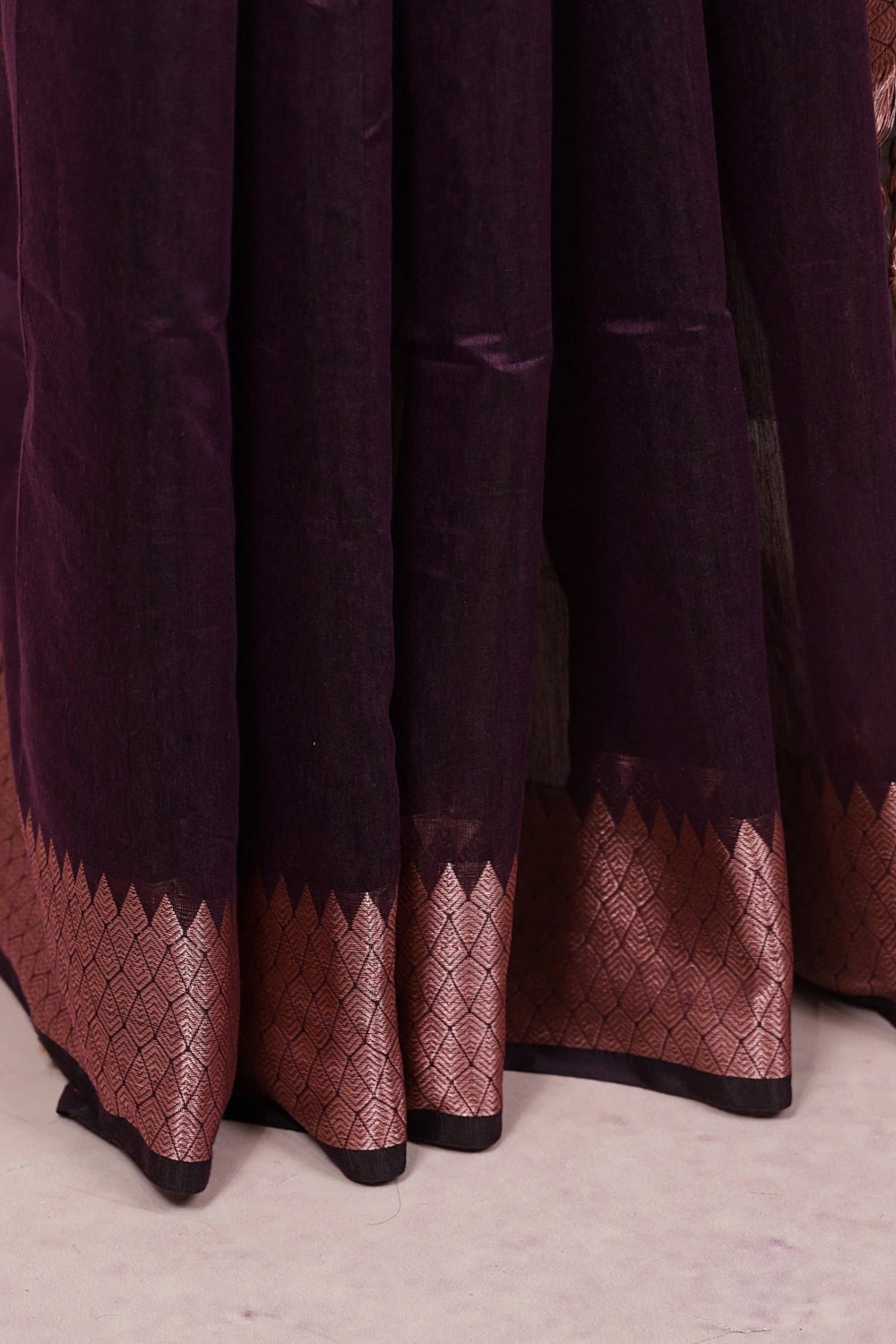 Grape Wine Cotton Silk Saree