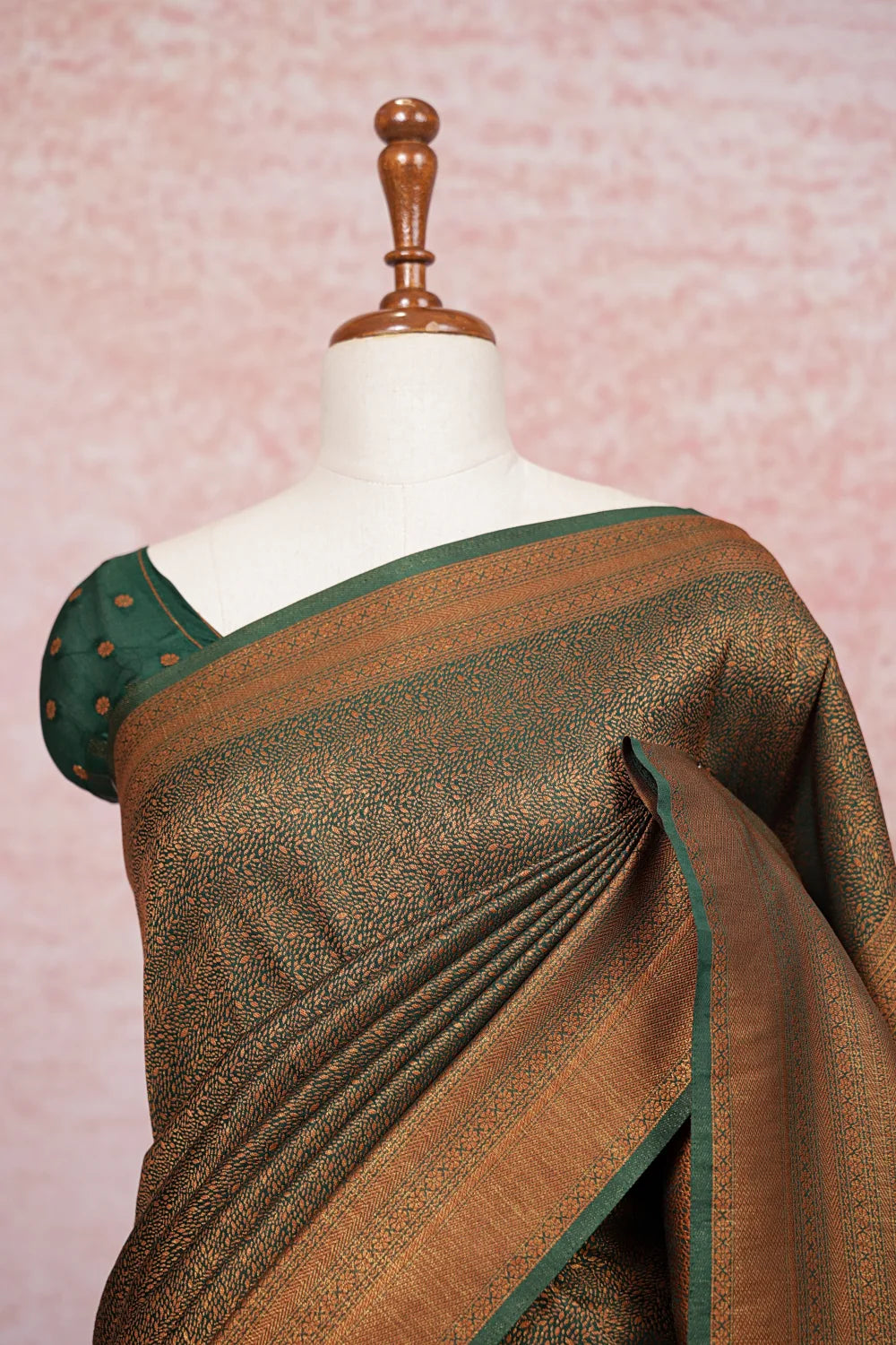 Green Semi Banarasi Saree