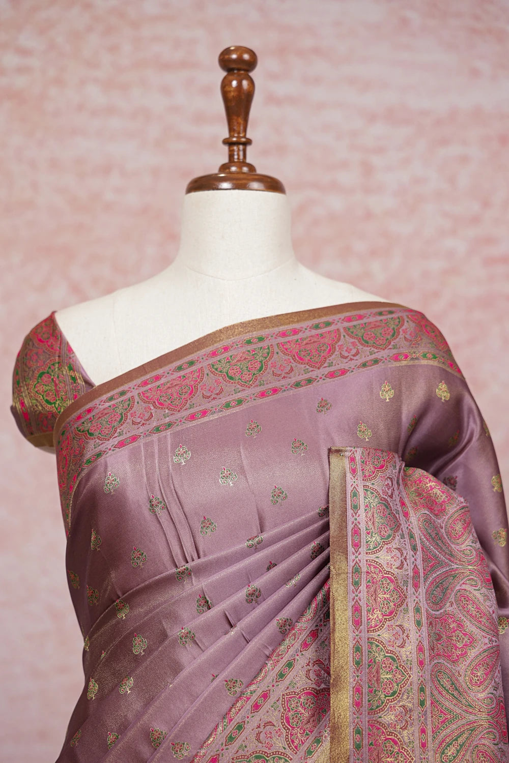 Light Lavender Semi Banarasi Saree