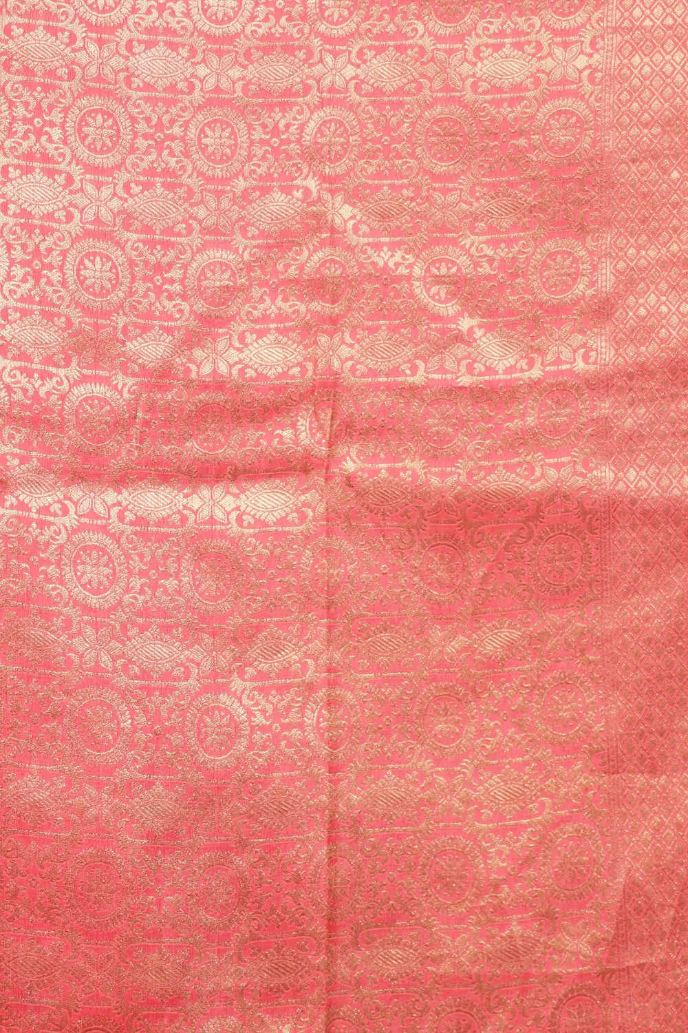 Peach Semi Banarasi Saree