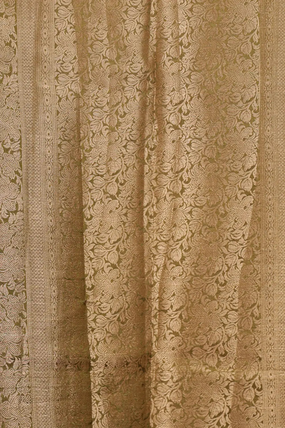 Moss Green Semi Banarasi Saree