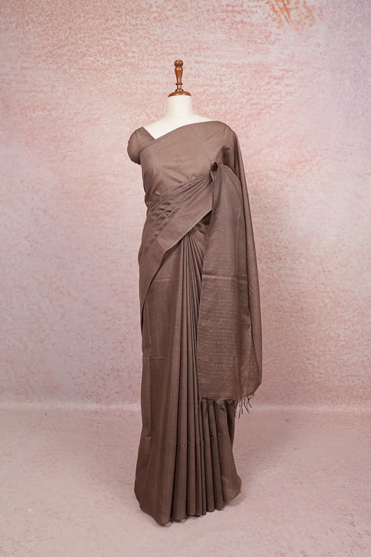 Taupe Semi Tussar Saree