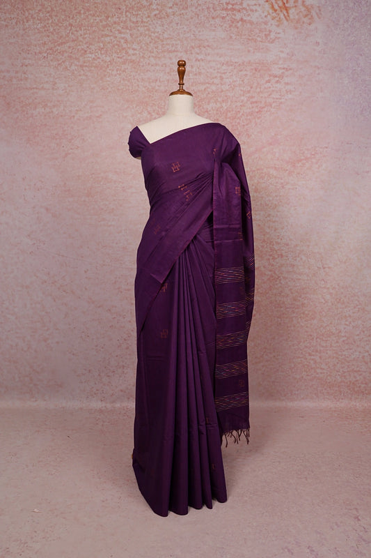 Purple Semi Tussar Saree