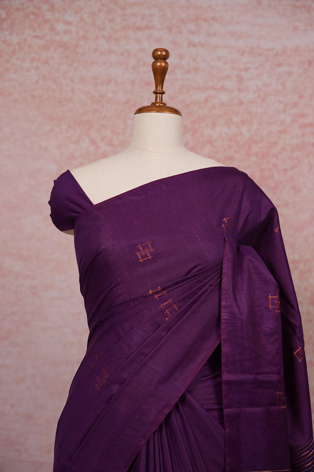Purple Semi Tussar Saree