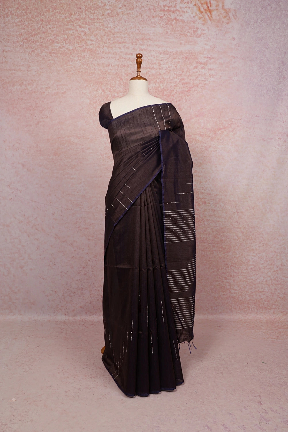 Coffee Brown Semi Jute Saree