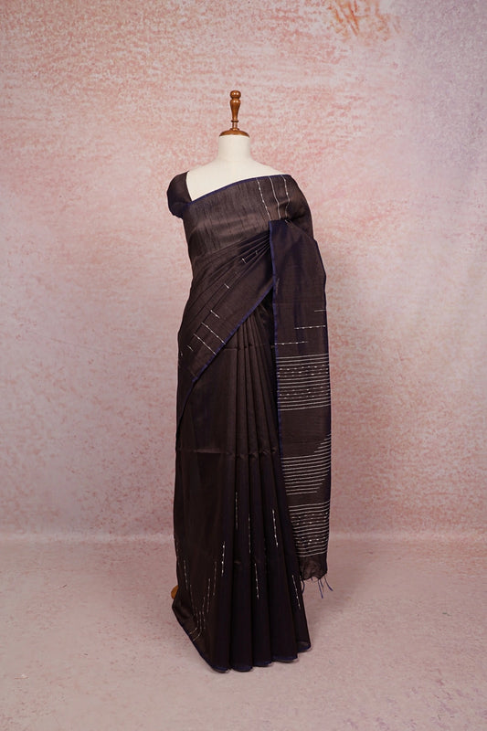 Coffee Brown Semi Jute Saree