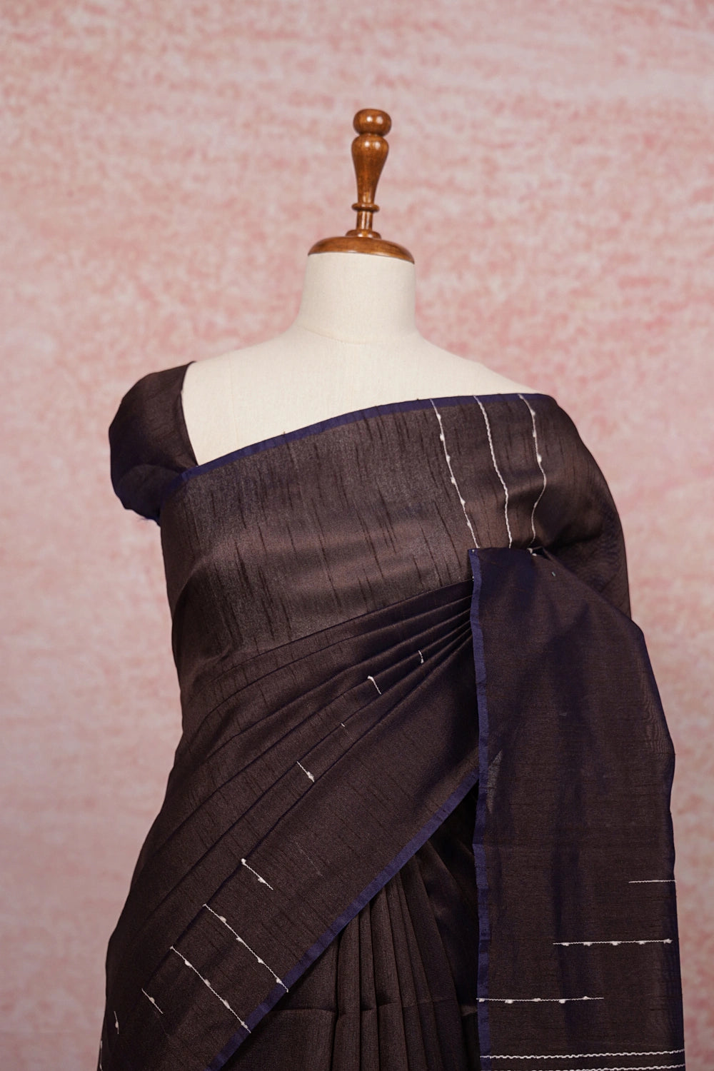 Coffee Brown Semi Jute Saree