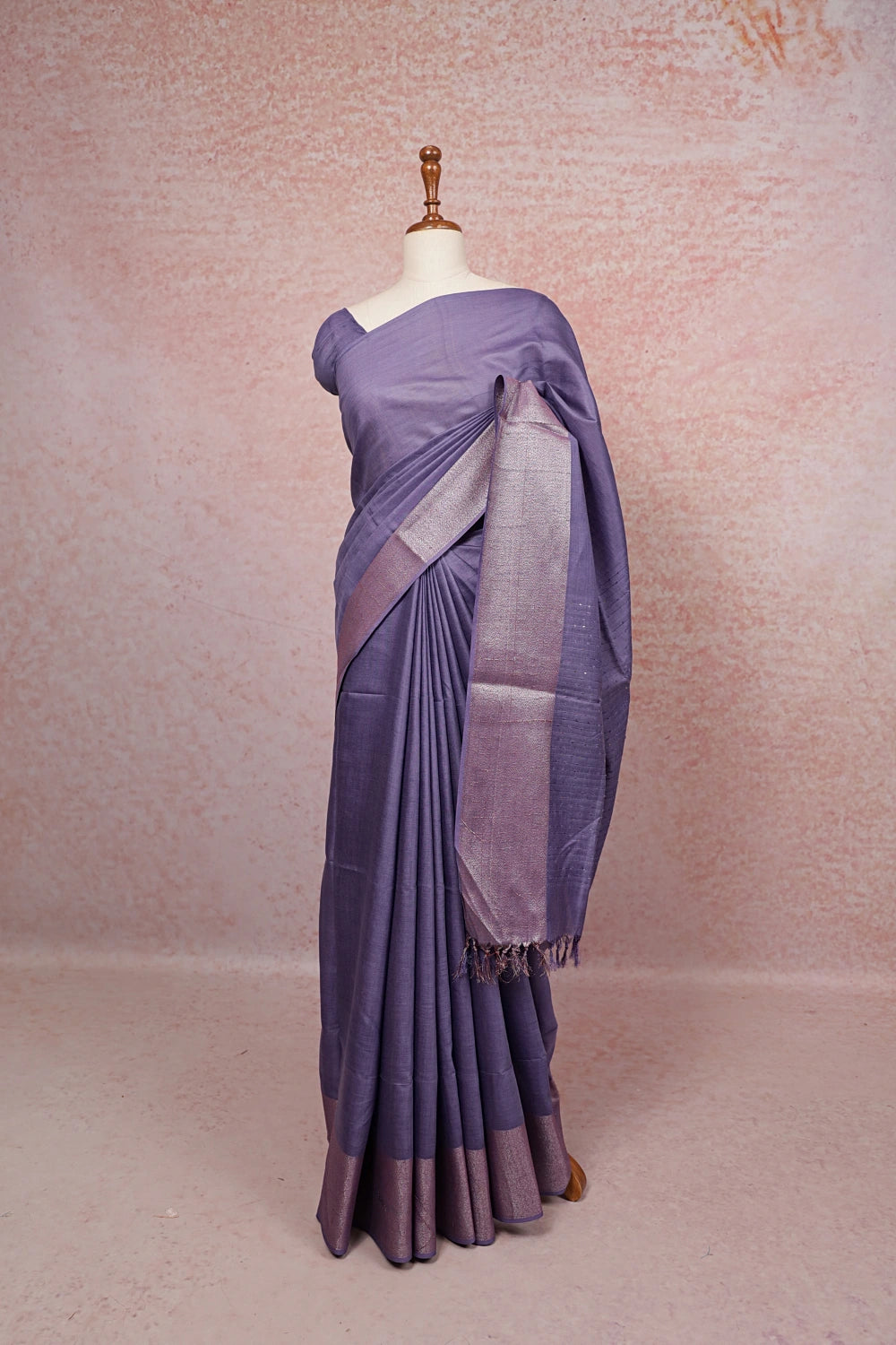 Indigo Semi Tussar Saree