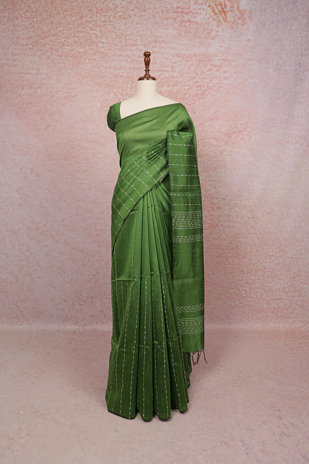 Green Semi Jute Saree