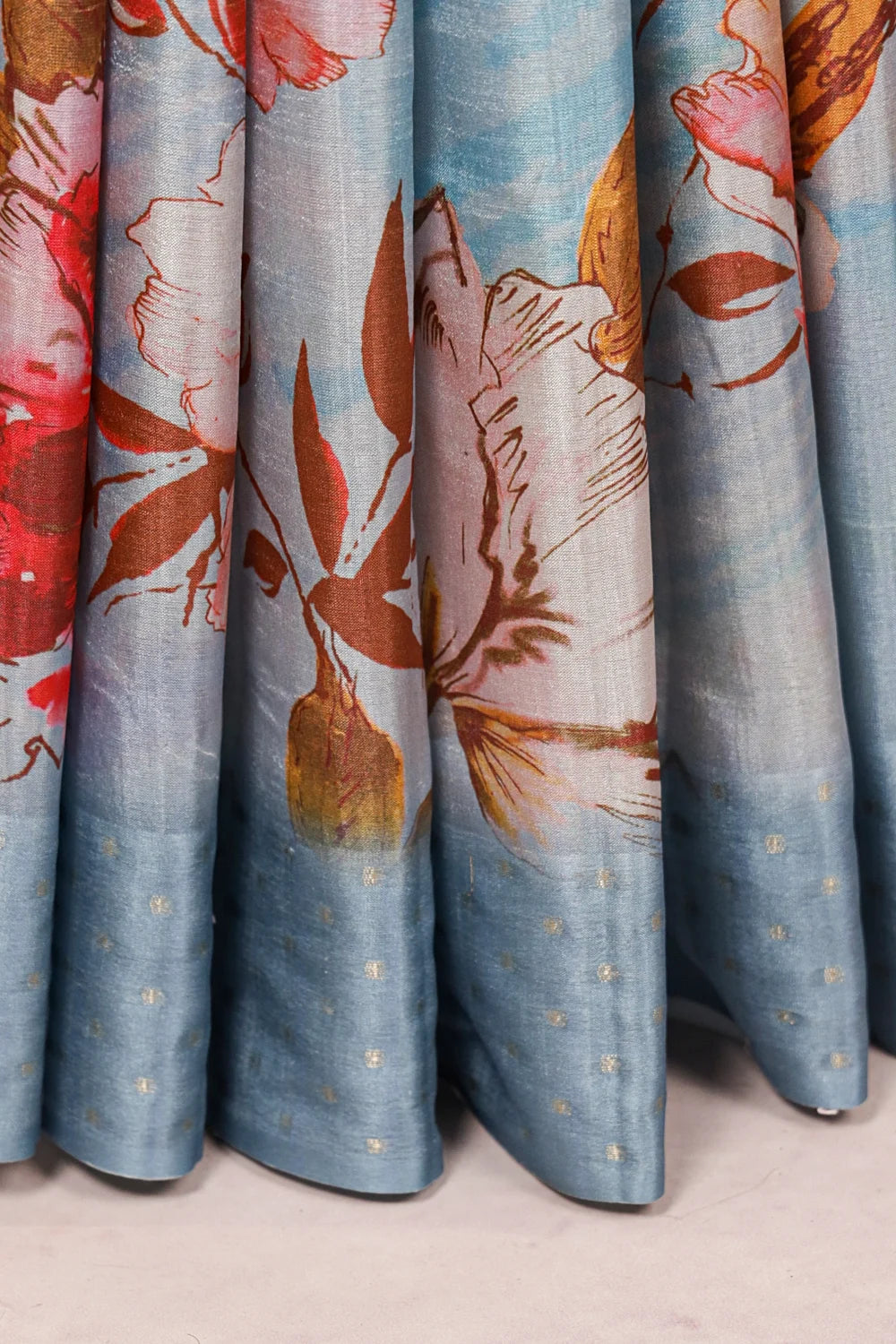 Light Blue Semi Tussar Saree