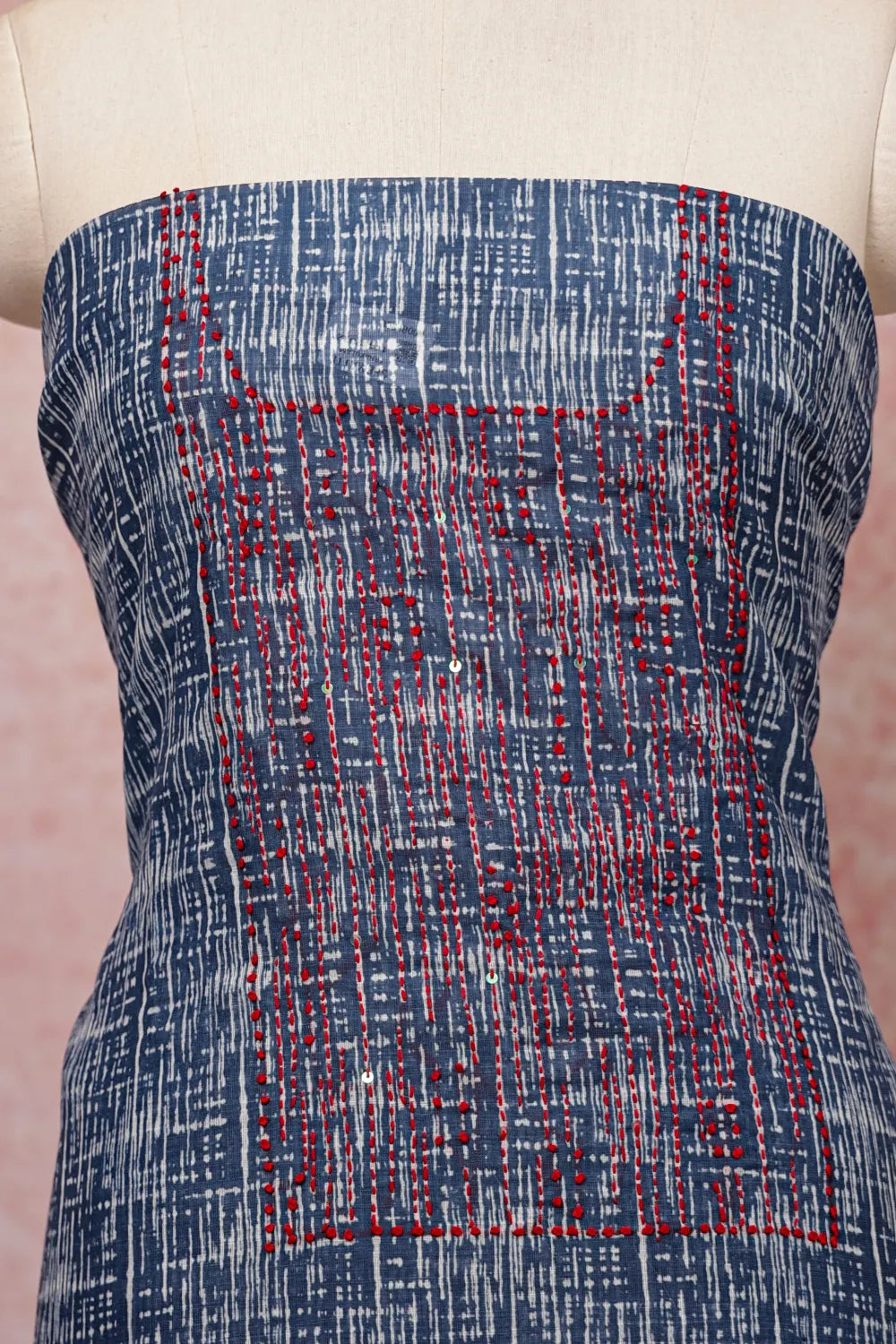 Ash Chanderi Printed Unstitched Churidhar Material
