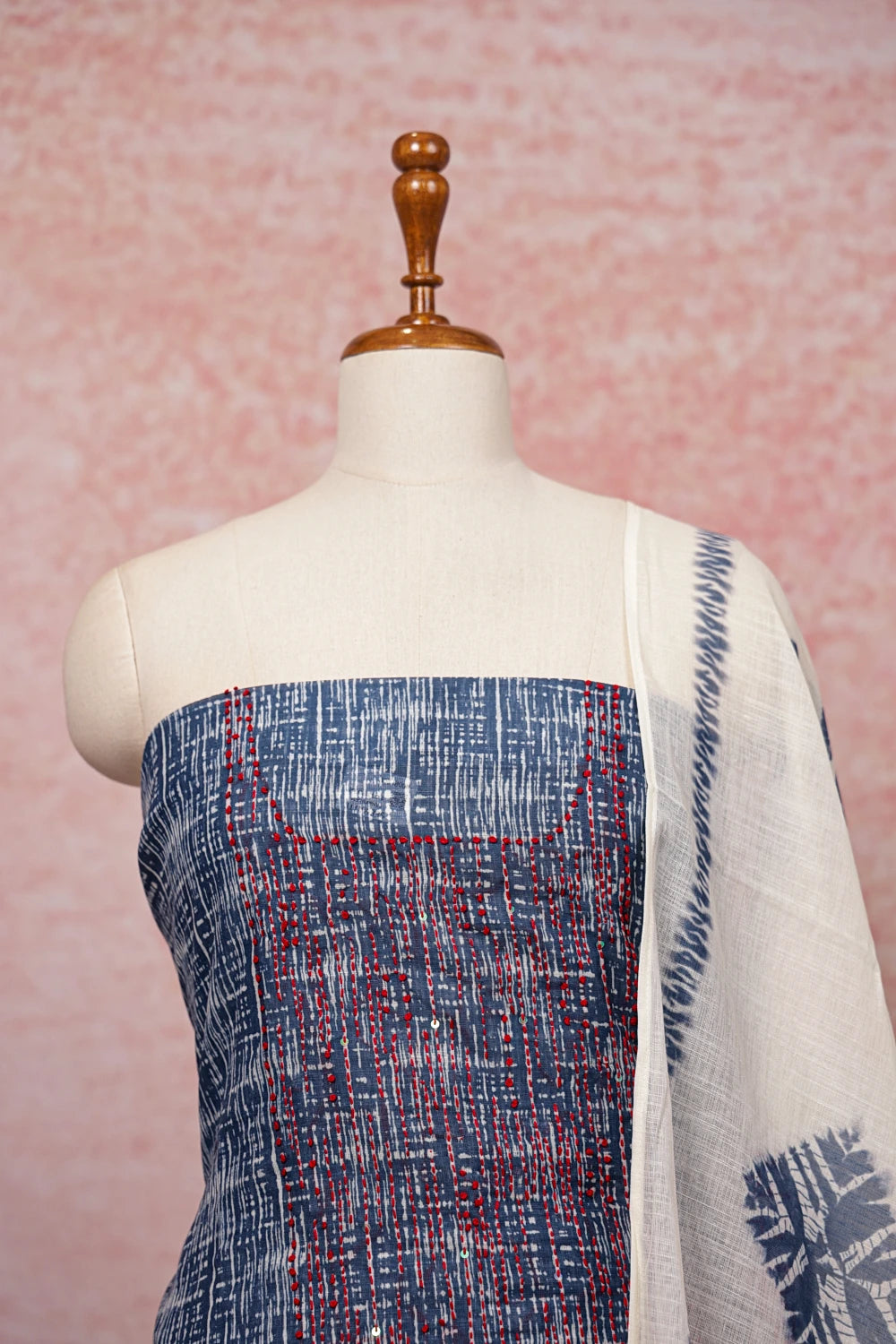 Ash Chanderi Printed Unstitched Churidhar Material