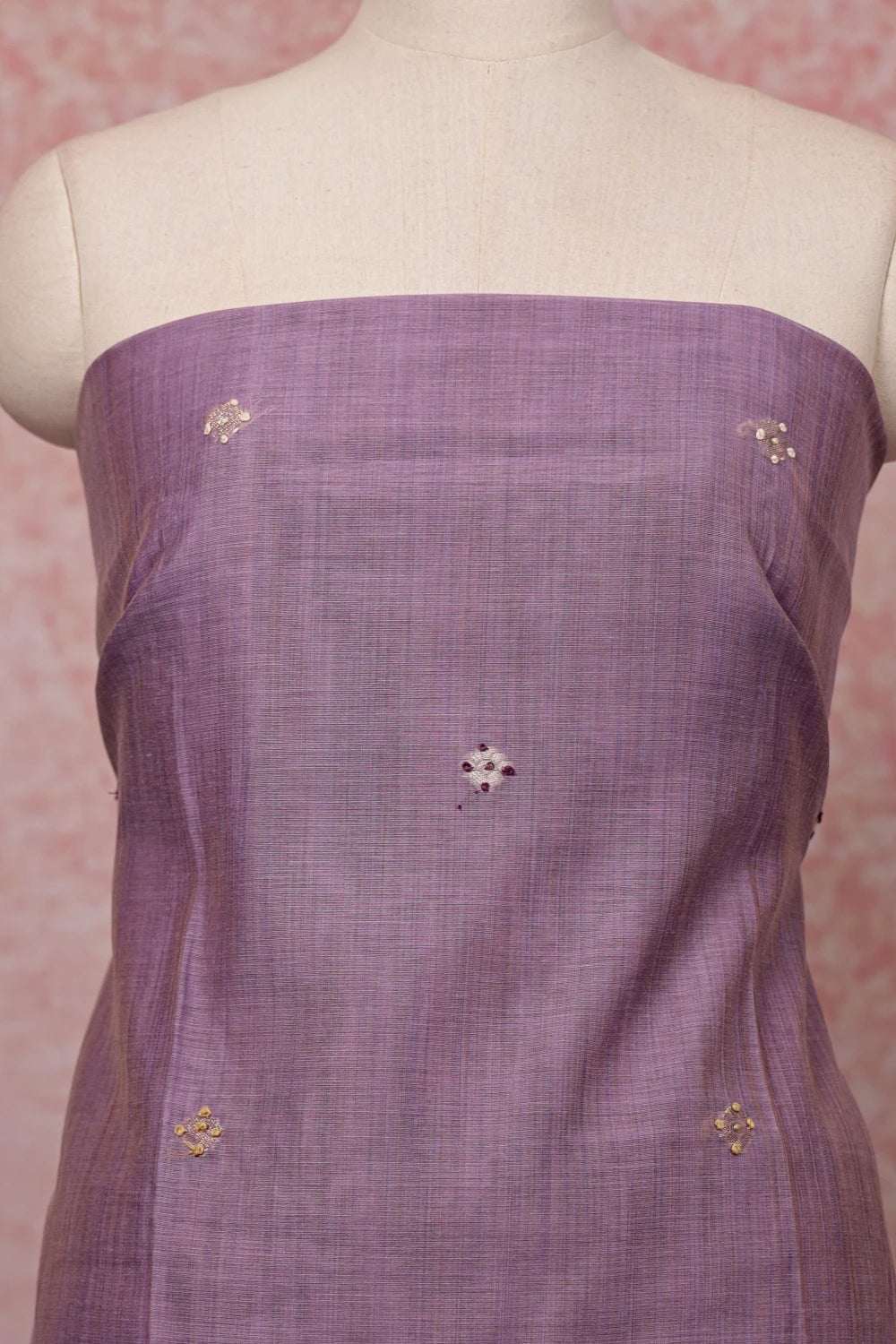 Lavender Chanderi Printed Unstiched Churidhar Material