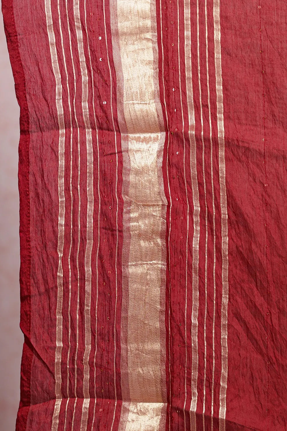 Dark Maroon Jute Beads Work Unstitched Churidhar Material