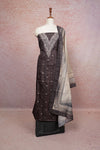 Cement Color Chanderi Thread Work Unstitched Churidhar Material