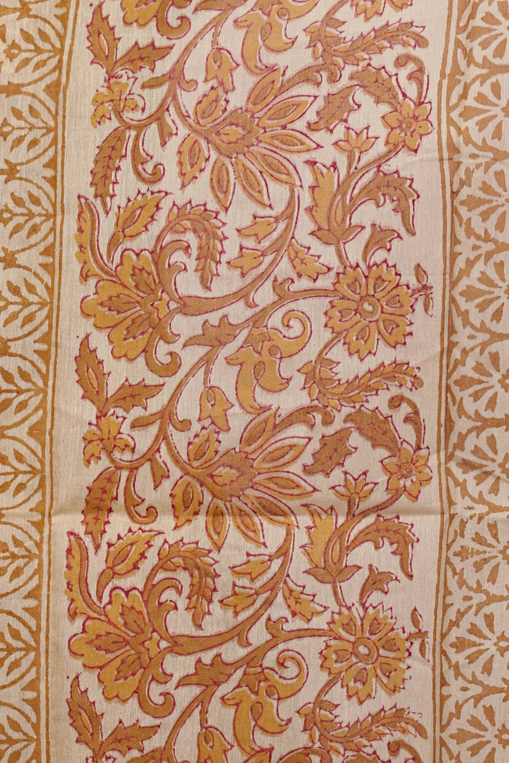 Mustard Yellow Semi Silk Printed Unstitched Churidhar Material
