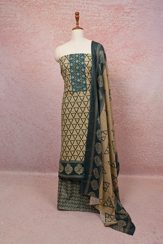 Chikku Color Cotton Printed Unstitched Churidhar Material