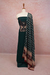 Dark Green Crepe Hand Work Unstitched Churidhar Material