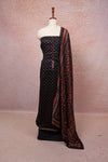 Black Linen Printed Unstitched Churidhar Material